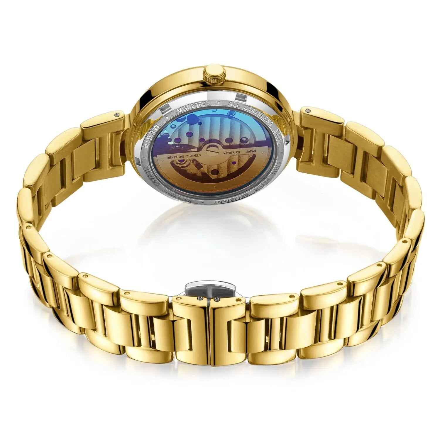 MEGIR Luxury Gold Women Bracelet Watch - Automatic Mechanical Wristwatch