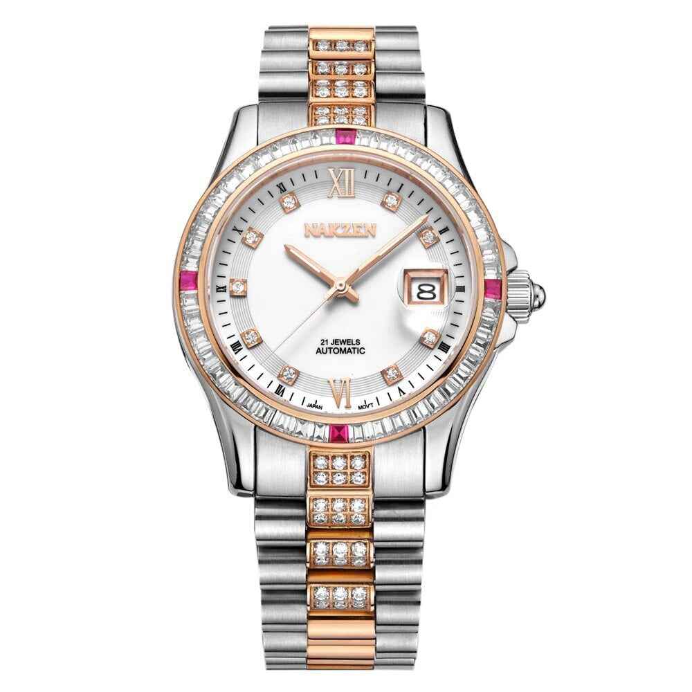 NAKZEN Men's Diamond Watch NH35 Movement Automatic Mechanical Watch