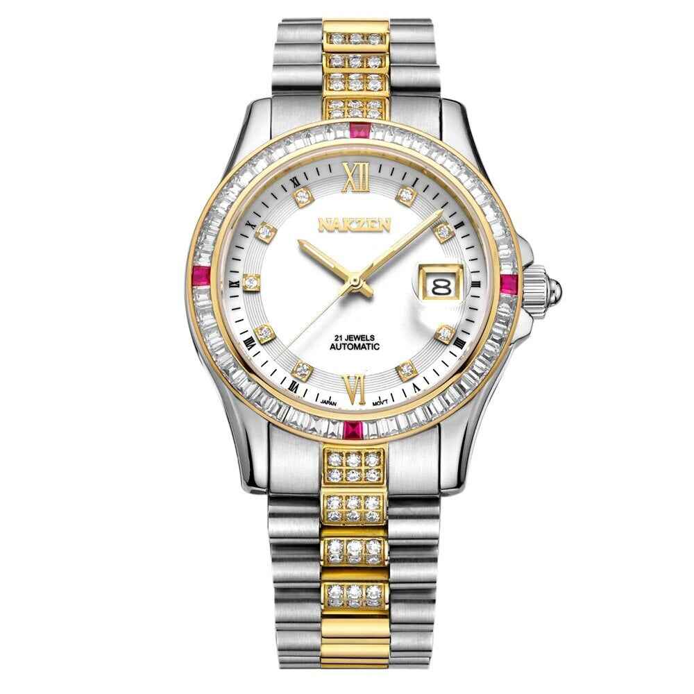 NAKZEN Men's Diamond Watch NH35 Movement Automatic Mechanical Watch