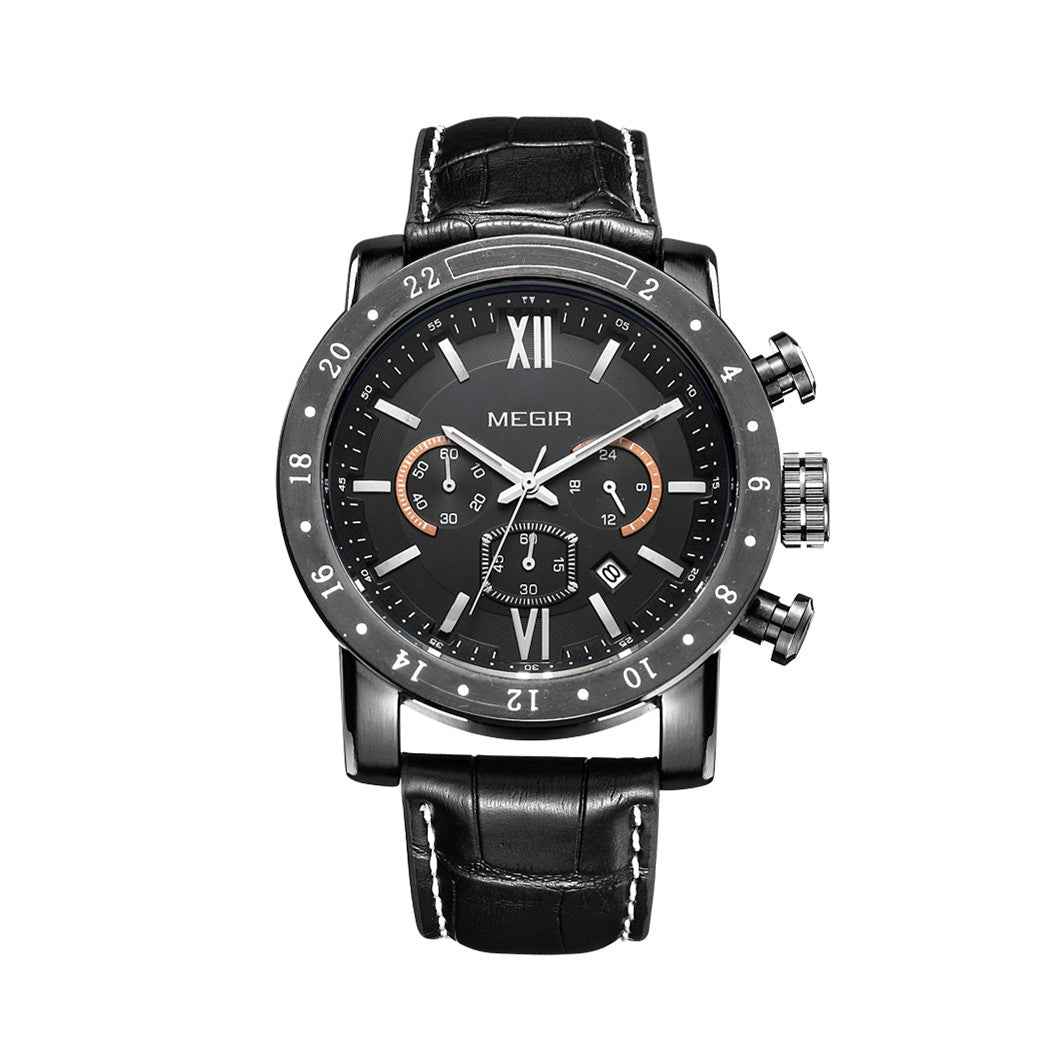 MEGIR Luxury Men's Chronograph Waterproof Quartz Watch - Stainless Steel Business Timepiece