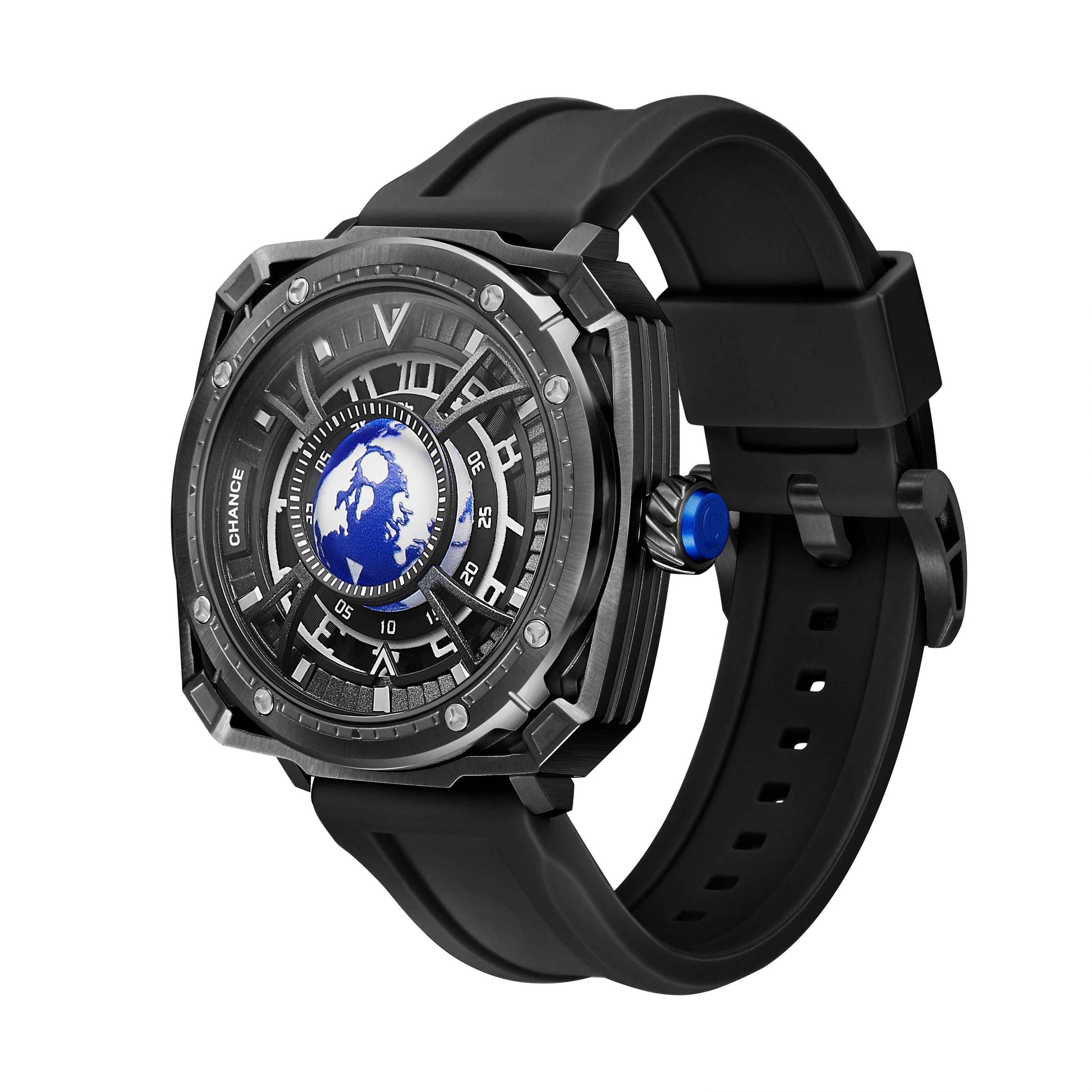 CHANCE Luxury Men Mechanical Wristwatch - Automatic, Stainless Steel & Silicone Strap