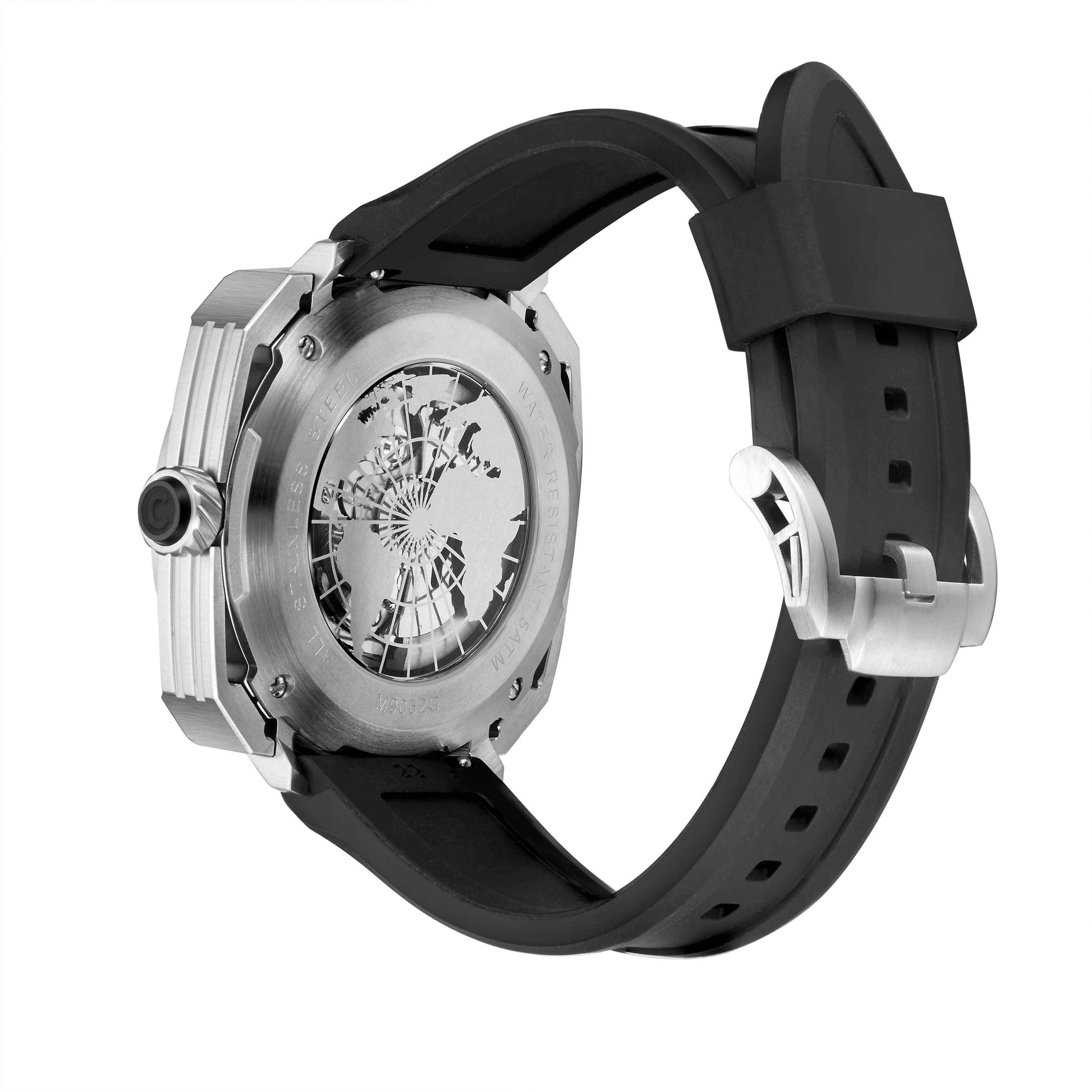 CHANCE Luxury Men Mechanical Wristwatch - Automatic, Stainless Steel & Silicone Strap