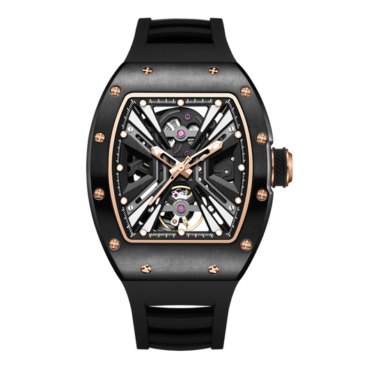 New Skeleton Dial Men's Automatic Mechanical Watch - 30M Waterproof Sports Gift 9190-4