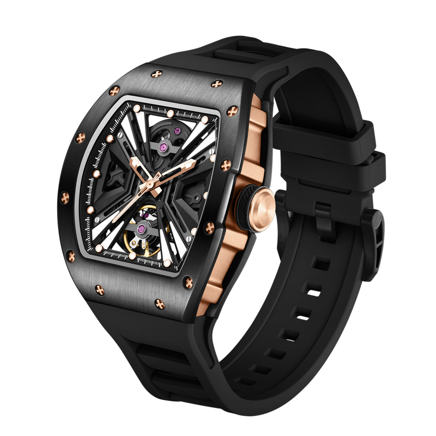 New Skeleton Dial Men's Automatic Mechanical Watch - 30M Waterproof Sports Gift 9190-4