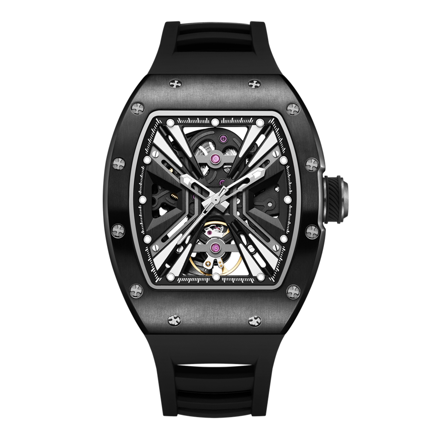 New Skeleton Dial Men's Automatic Mechanical Watch - 30M Waterproof Sports Gift 9190-4