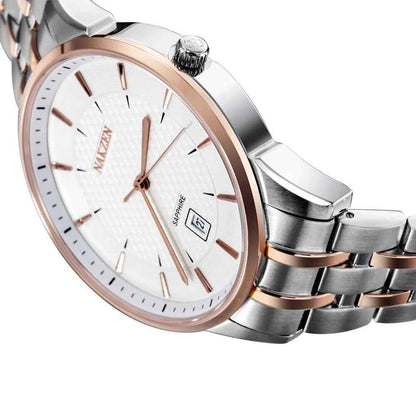 NAKZEN Luxury Men's Waterproof Quartz Watch - Rose Gold Stainless Steel