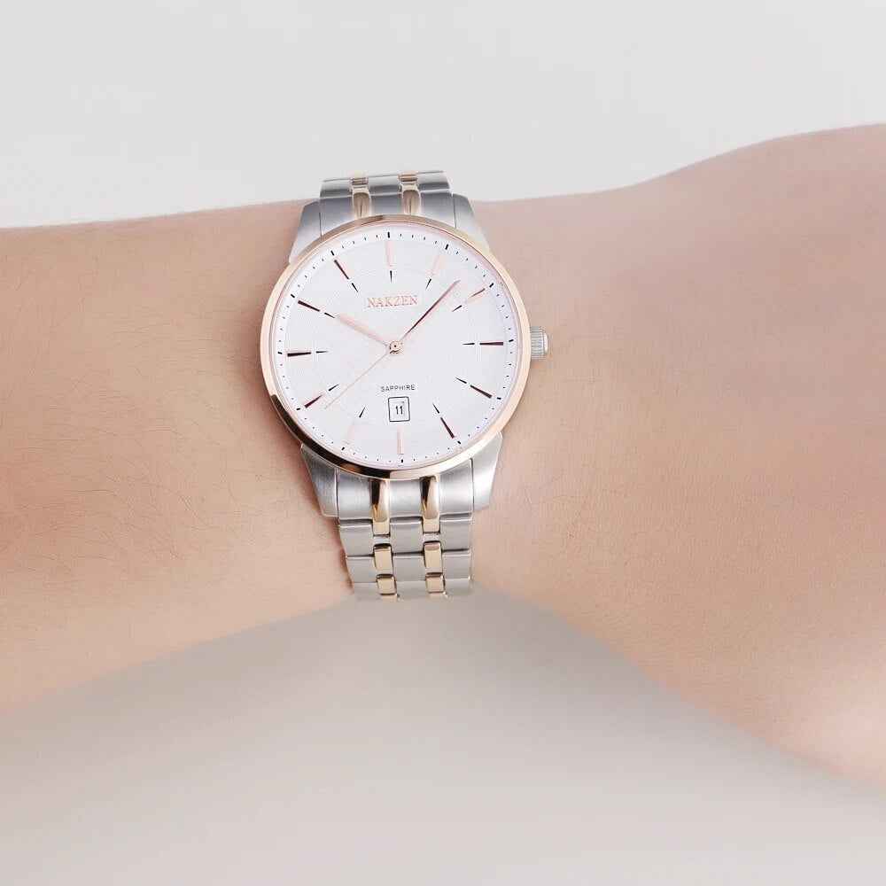 NAKZEN Luxury Men's Waterproof Quartz Watch - Rose Gold Stainless Steel