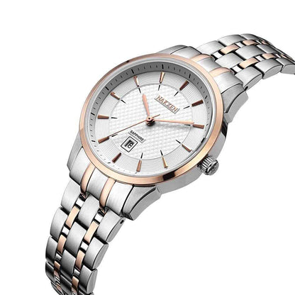 NAKZEN Luxury Men's Waterproof Quartz Watch - Rose Gold Stainless Steel