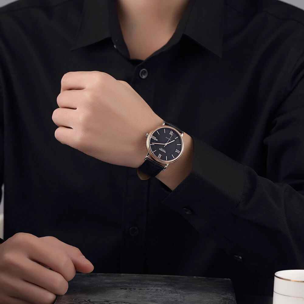 NAKZEN Men Business Automatic Mechanical Watch - Luxury Leather Wrist Watch for Men