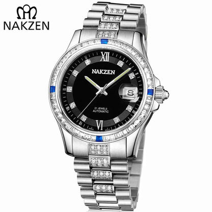 NAKZEN Men's Diamond Watch NH35 Movement Automatic Mechanical Watch