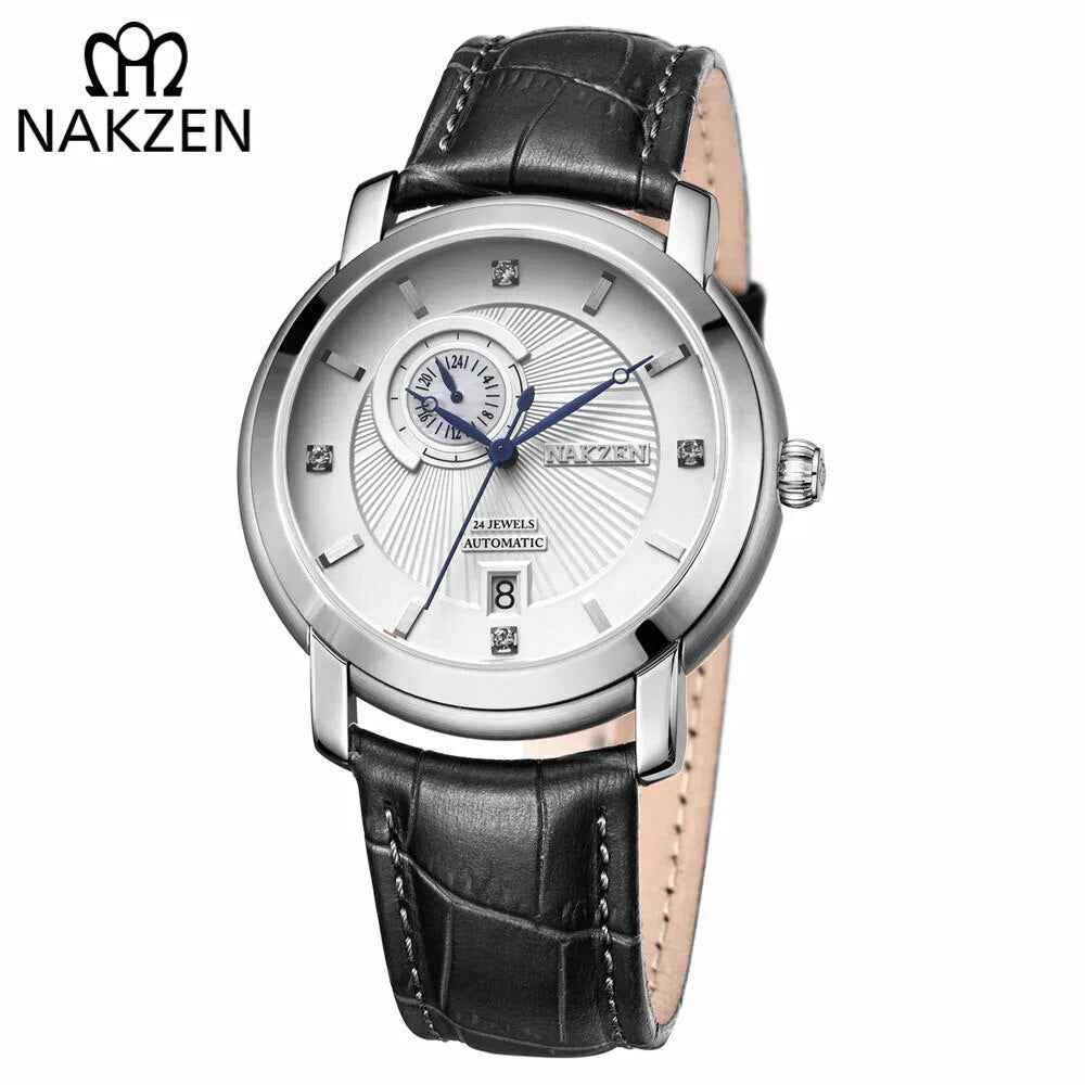 NAKZEN Men Automatic Japan NH37 Movement Mechanical Watch – Sapphire Military Leather Sports Watch