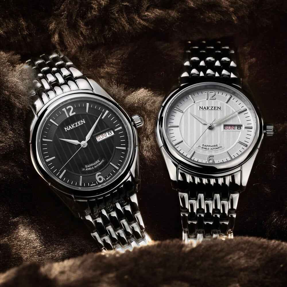 NAKZEN Men's Automatic Mechanical Watch with Miyota 8205 Movement - Business Waterproof Stainless Steel Watch