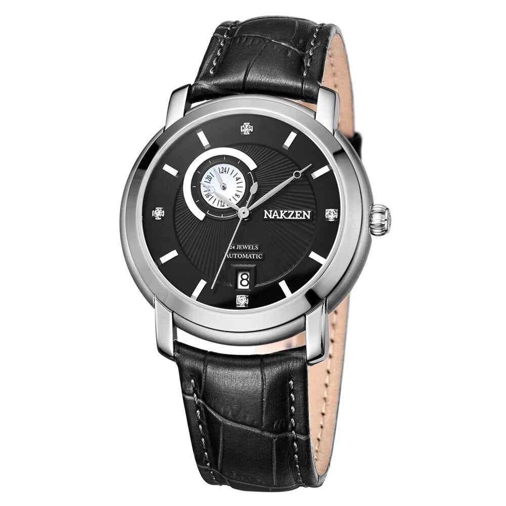 NAKZEN Men Automatic Japan NH37 Movement Mechanical Watch – Sapphire Military Leather Sports Watch