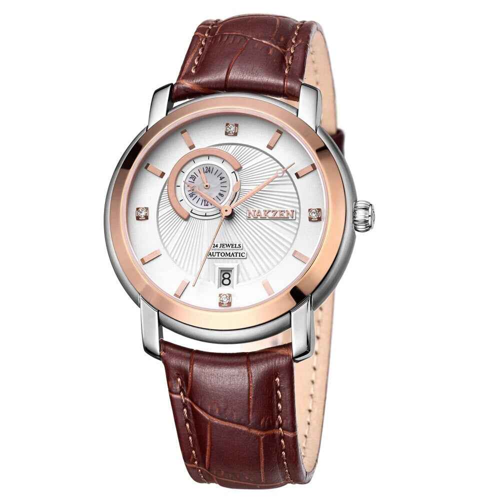 NAKZEN Men Automatic Japan NH37 Movement Mechanical Watch – Sapphire Military Leather Sports Watch