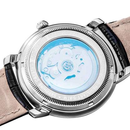 NAKZEN Men Automatic Japan NH37 Movement Mechanical Watch – Sapphire Military Leather Sports Watch