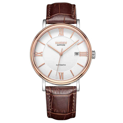 NAKZEN Men Business Automatic Mechanical Watch - Luxury Leather Wrist Watch for Men