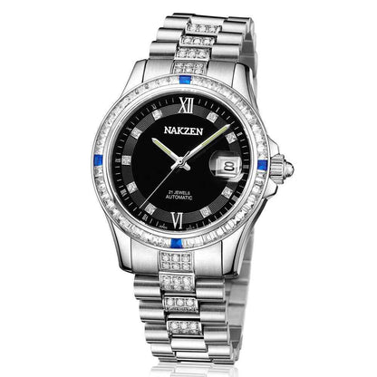 NAKZEN Men's Diamond Watch NH35 Movement Automatic Mechanical Watch