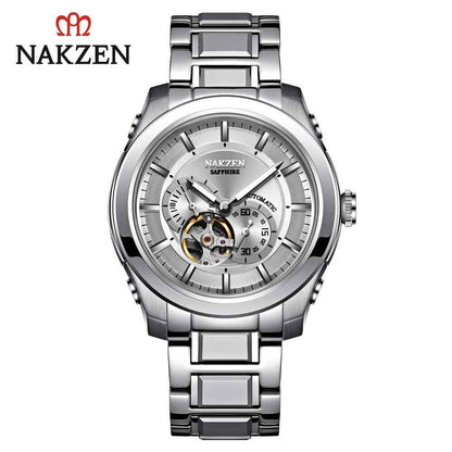 NAKZEN Men's Automatic Watch - Luxury Sapphire Mechanical Wristwatch with Waterproof Stainless Steel Design