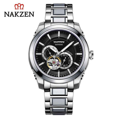 NAKZEN Men's Automatic Watch - Luxury Sapphire Mechanical Wristwatch with Waterproof Stainless Steel Design