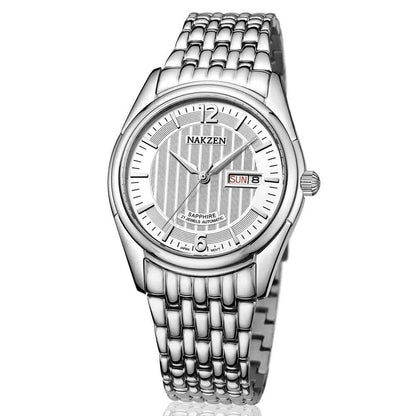 NAKZEN Men's Automatic Mechanical Watch with Miyota 8205 Movement - Business Waterproof Stainless Steel Watch