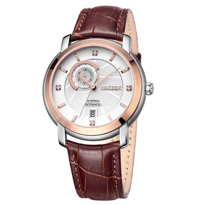 NAKZEN Men Automatic Japan NH37 Movement Mechanical Watch – Sapphire Military Leather Sports Watch