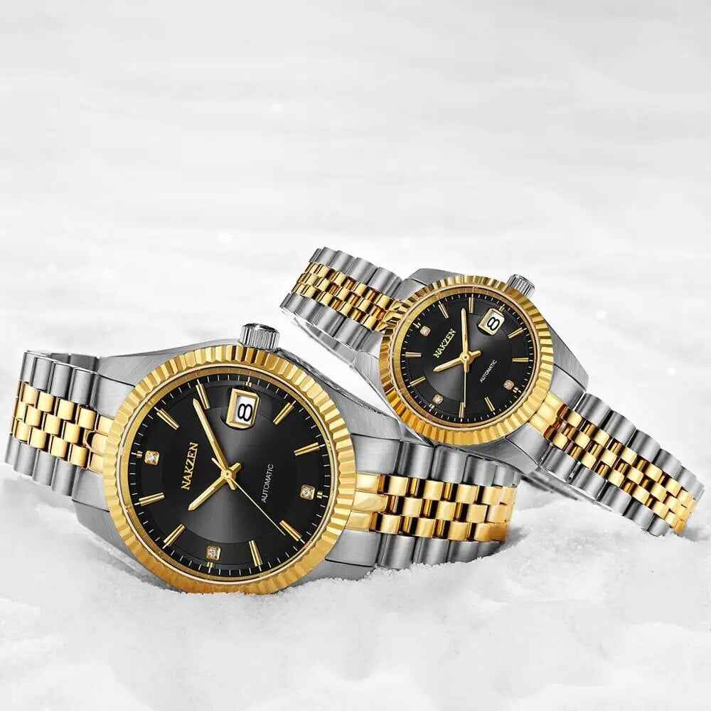 NAKZEN Luxury Men’s Automatic Mechanical Tourbillon Watch - Waterproof Stainless Steel with Sapphire Glass