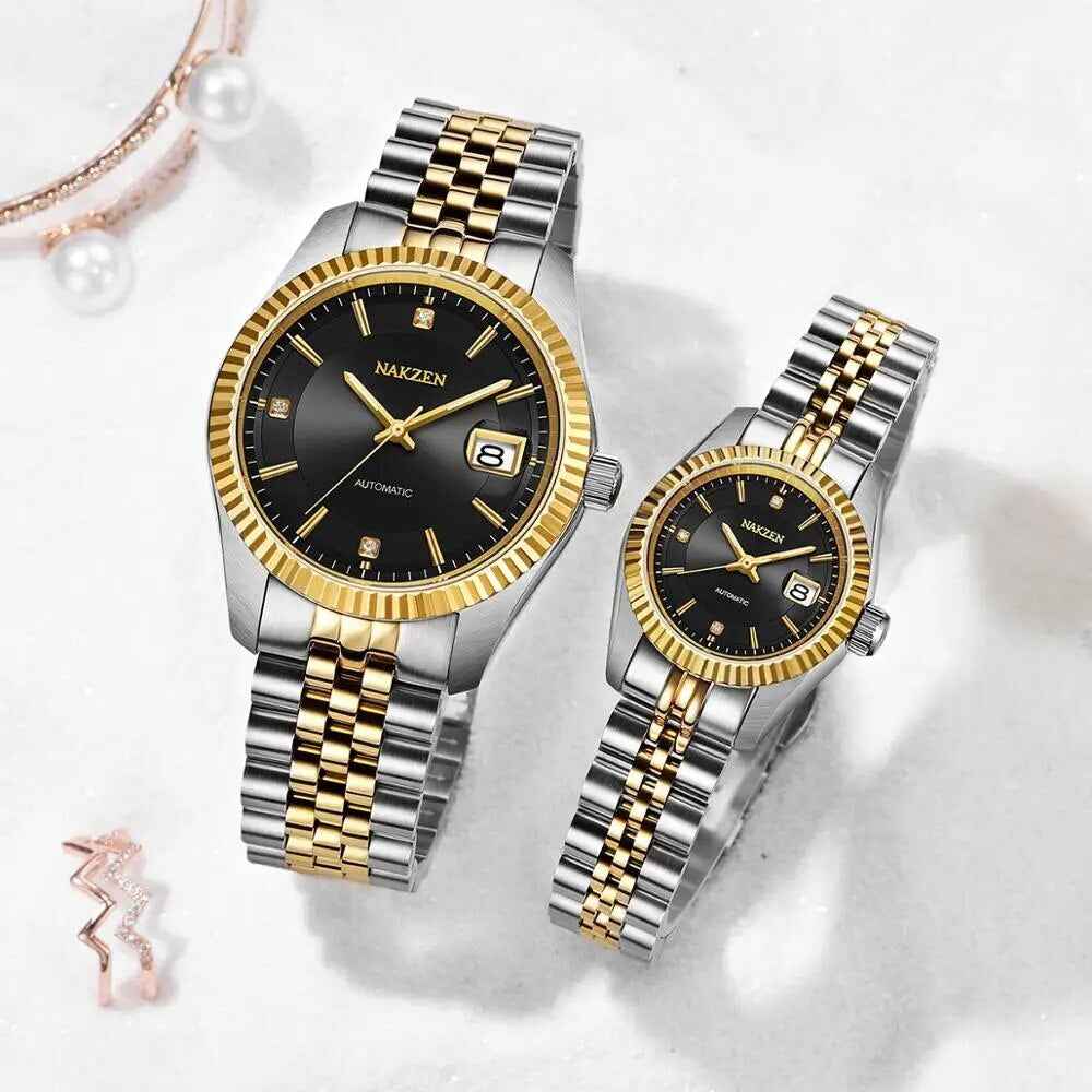 NAKZEN Luxury Men’s Automatic Mechanical Tourbillon Watch - Waterproof Stainless Steel with Sapphire Glass