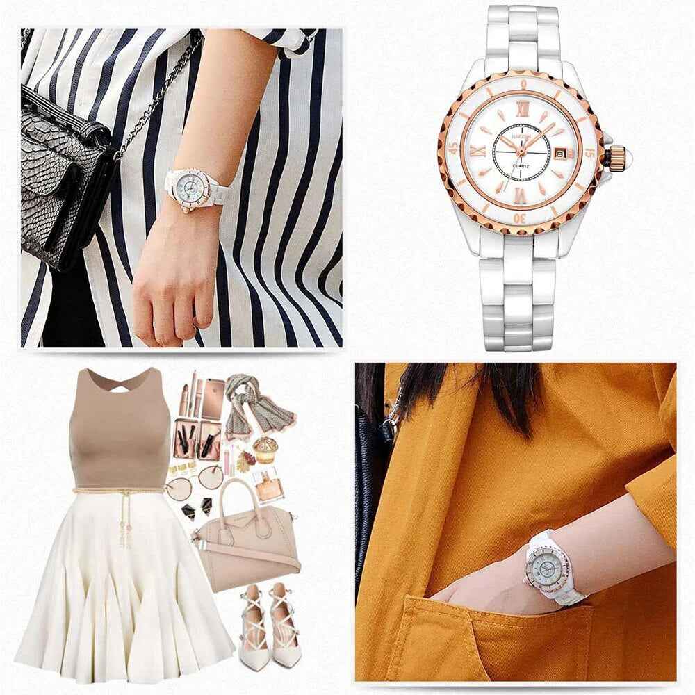 NAKZEN Women's Waterproof Ceramic Quartz Watch - Perfect Fashion Gift