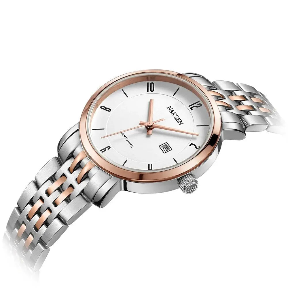 NAKZEN Luxury Women's Quartz Wrist Watch - Waterproof & Designer Sapphire Dress Watch