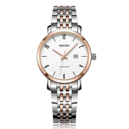 NAKZEN Luxury Tops Brand Women Quartz Wrist watch Ladies Full Steel Waterproof Watches Female Sapphire Designer Dress Watches