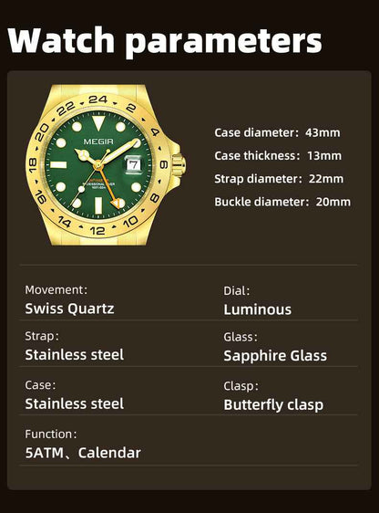 MEGIR Original Luxury Men Analogue Quartz Watch