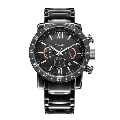 MEGIR Luxury Men's Chronograph Waterproof Quartz Watch - Stainless Steel Business Timepiece