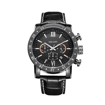 MEGIR Luxury Men's Chronograph Waterproof Quartz Watch - Stainless Steel Business Timepiece