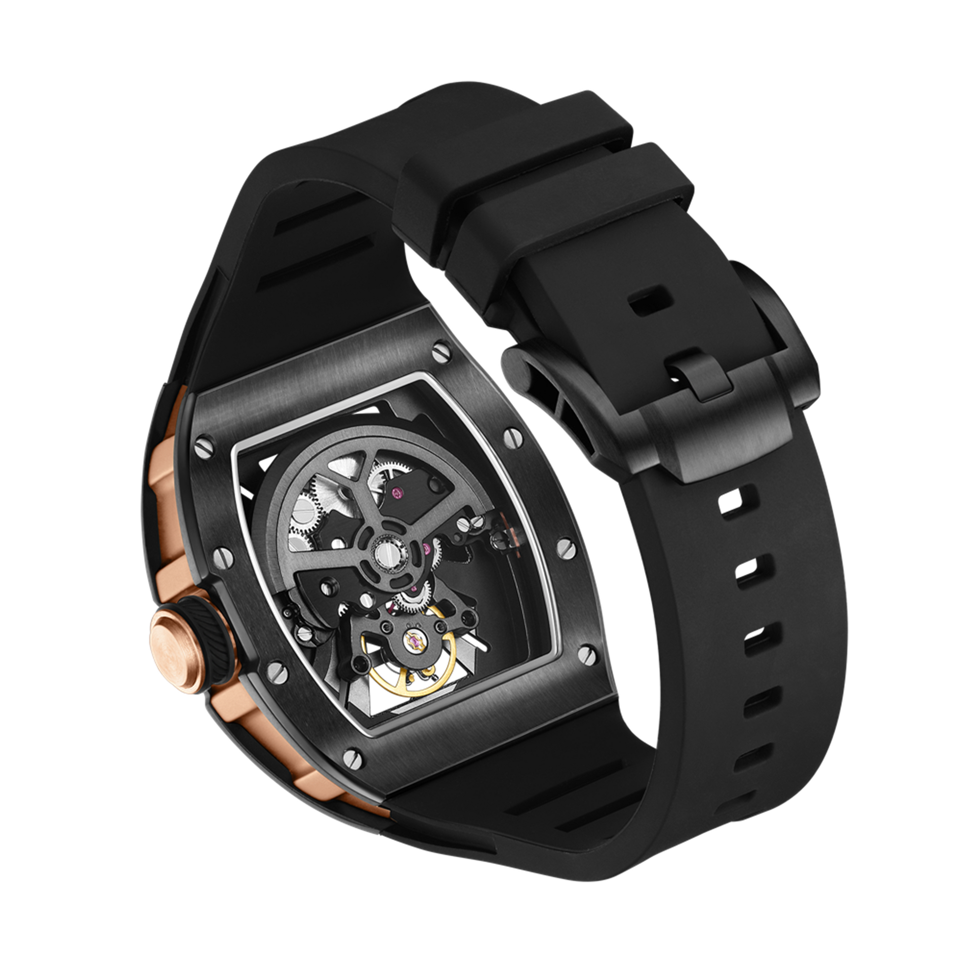 New Skeleton Dial Men's Automatic Mechanical Watch - 30M Waterproof Sports Gift 9190-4