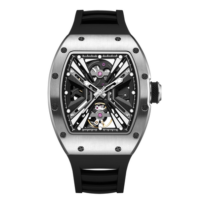 New Skeleton Dial Men's Automatic Mechanical Watch - 30M Waterproof Sports Gift 9190-4