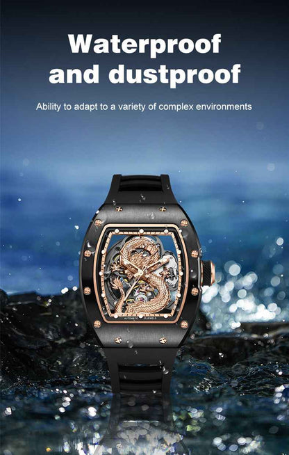 Luxury Automatic Mechanical Skeleton Men's Watch - Waterproof Sport Design