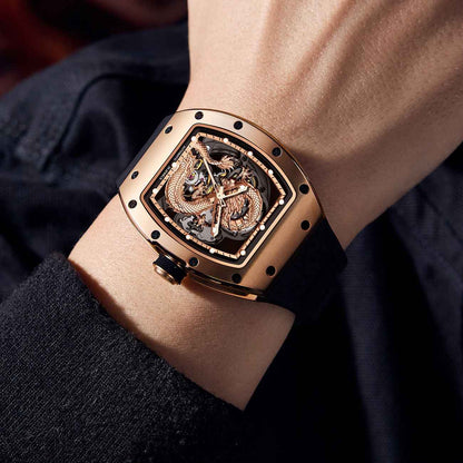 Luxury Automatic Mechanical Skeleton Men's Watch - Waterproof Sport Design