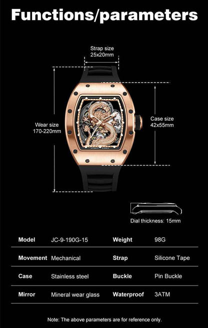 Luxury Automatic Mechanical Skeleton Men's Watch - Waterproof Sport Design