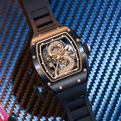 Luxury Automatic Mechanical Skeleton Men's Watch - Waterproof Sport Design