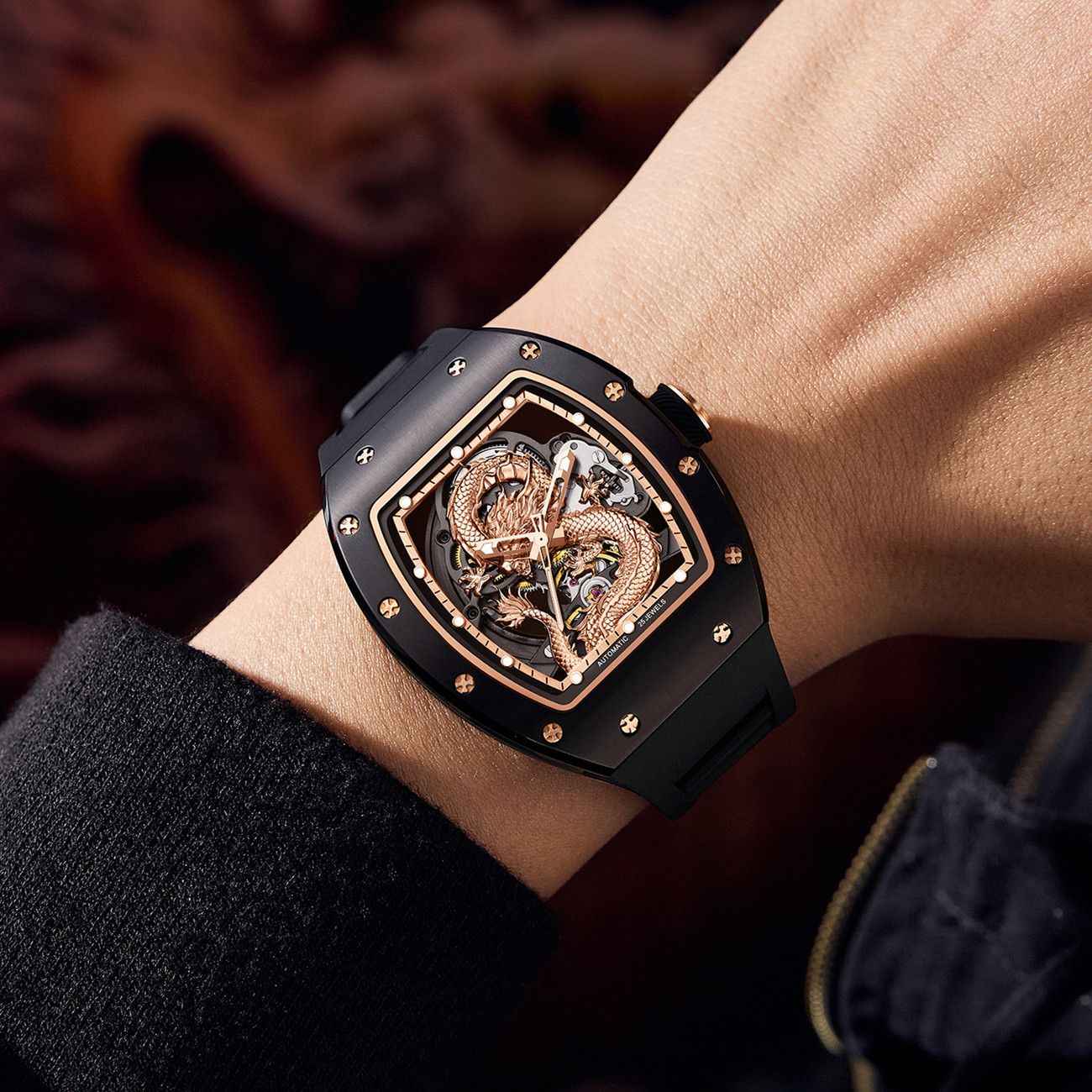 Luxury Automatic Mechanical Skeleton Men's Watch - Waterproof Sport Design