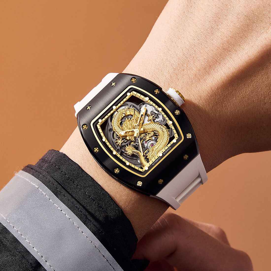 Luxury Automatic Mechanical Skeleton Men's Watch - Waterproof Sport Design