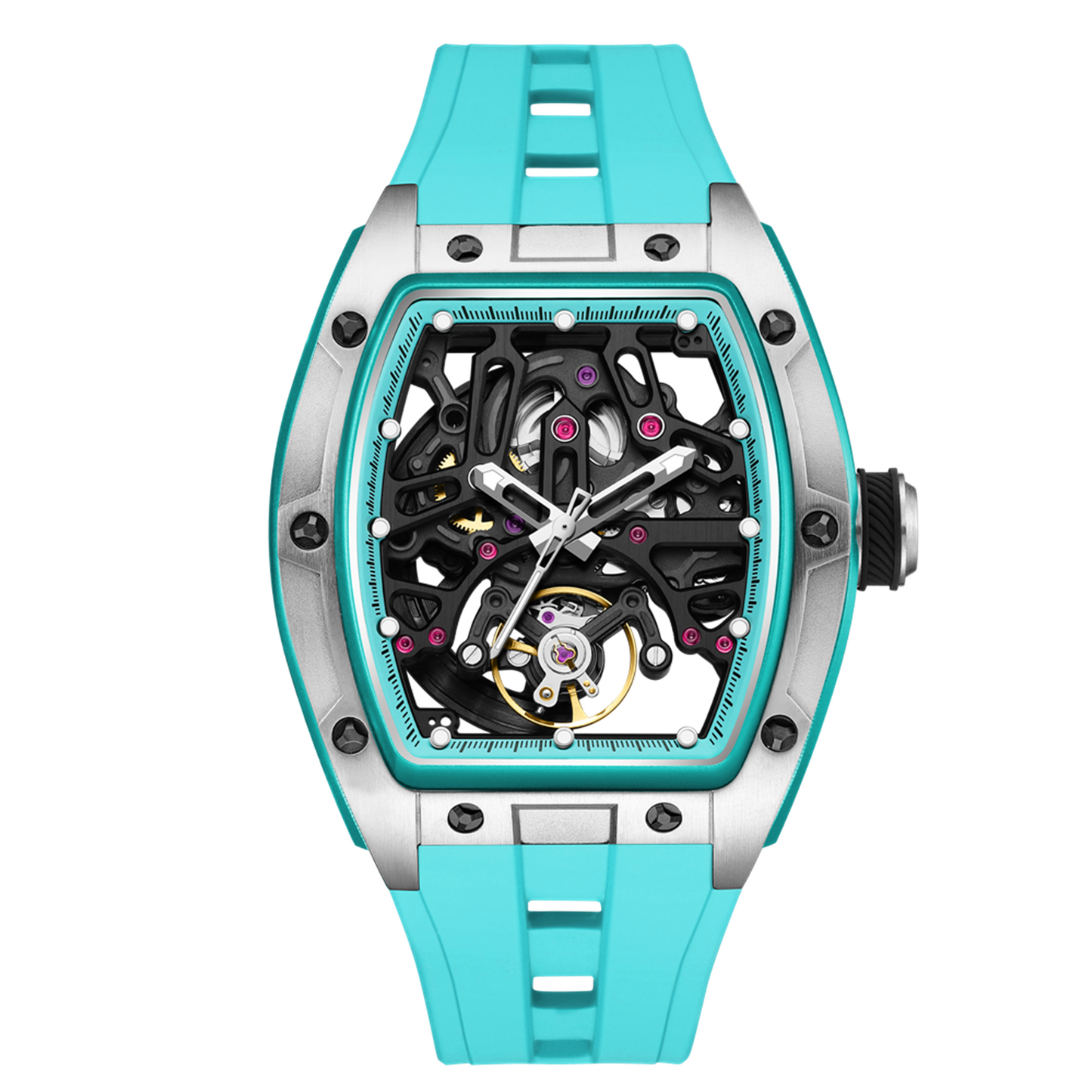 New Skeleton Dial Watches for Men – Waterproof Stainless Steel Automatic Mechanical Wristwatch 9198-1