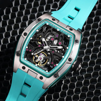 New Skeleton Dial Watches for Men – Waterproof Stainless Steel Automatic Mechanical Wristwatch 9198-1