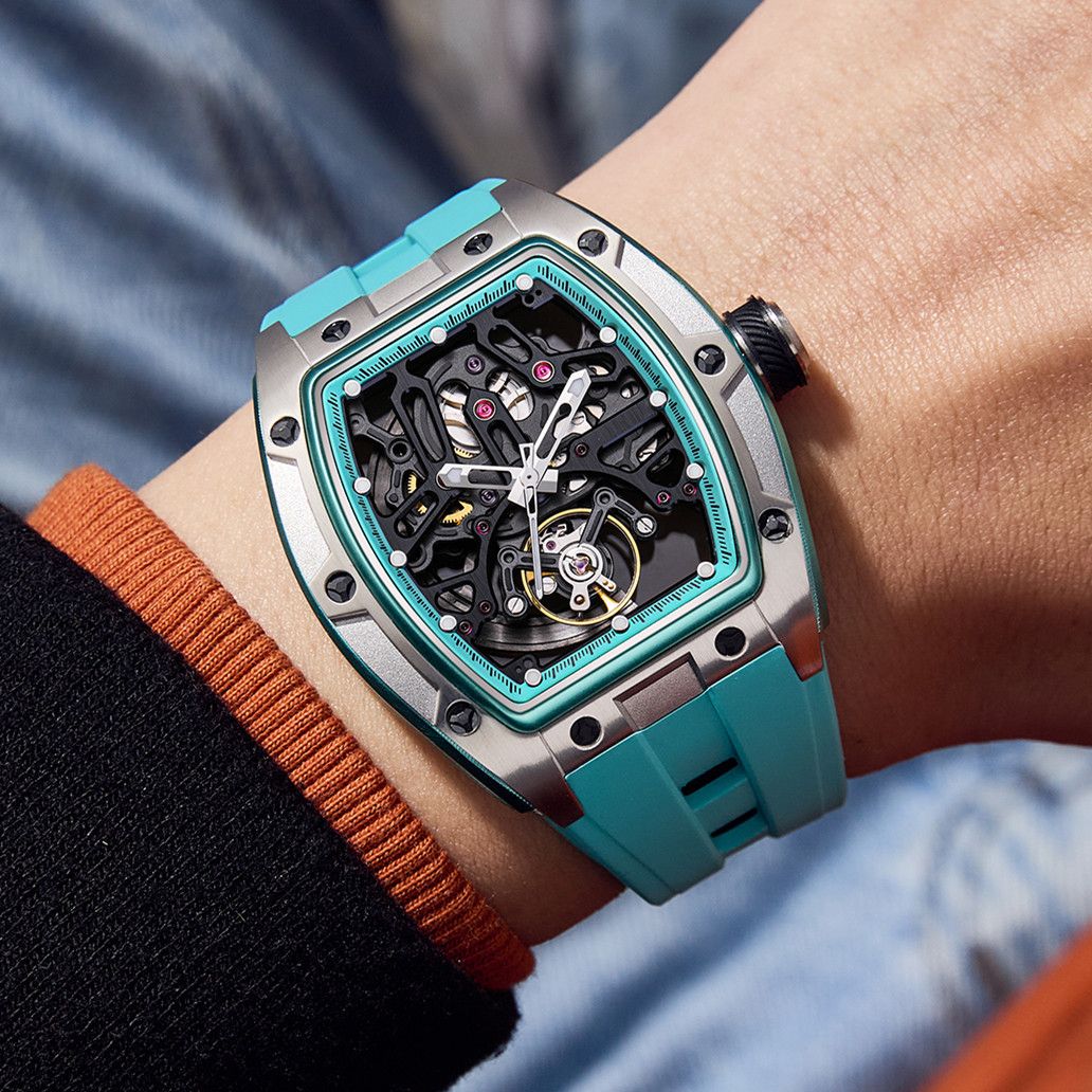 New Skeleton Dial Watches for Men – Waterproof Stainless Steel Automatic Mechanical Wristwatch 9198-1