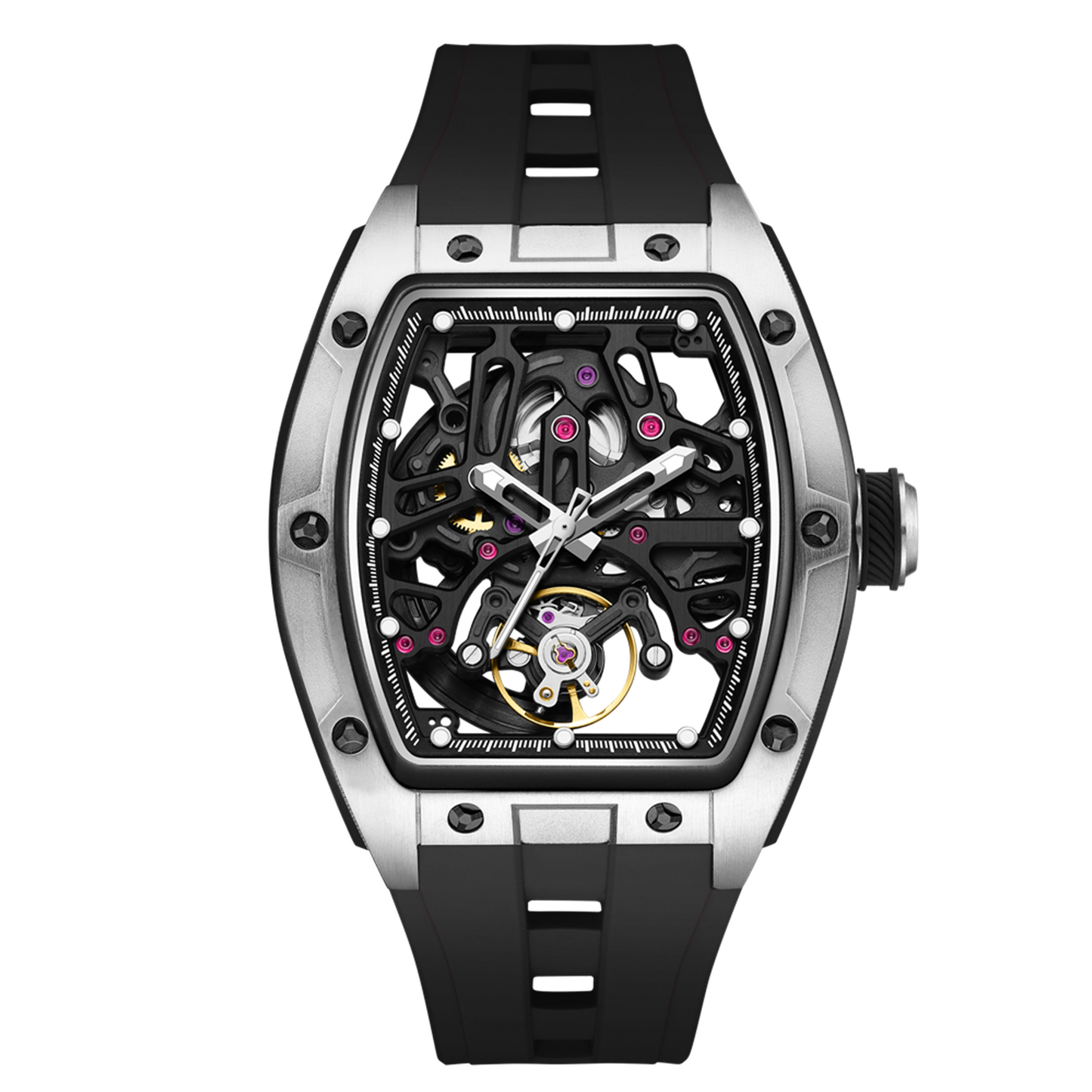 New Skeleton Dial Watches for Men – Waterproof Stainless Steel Automatic Mechanical Wristwatch 9198-1