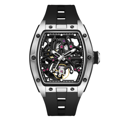 New Skeleton Dial Watches for Men – Waterproof Stainless Steel Automatic Mechanical Wristwatch 9198-1