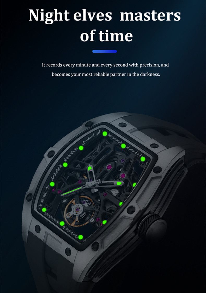 New Skeleton Dial Watches for Men – Waterproof Stainless Steel Automatic Mechanical Wristwatch 9198-1