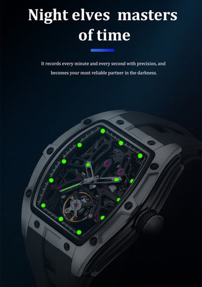 New Skeleton Dial Watches for Men – Waterproof Stainless Steel Automatic Mechanical Wristwatch 9198-1