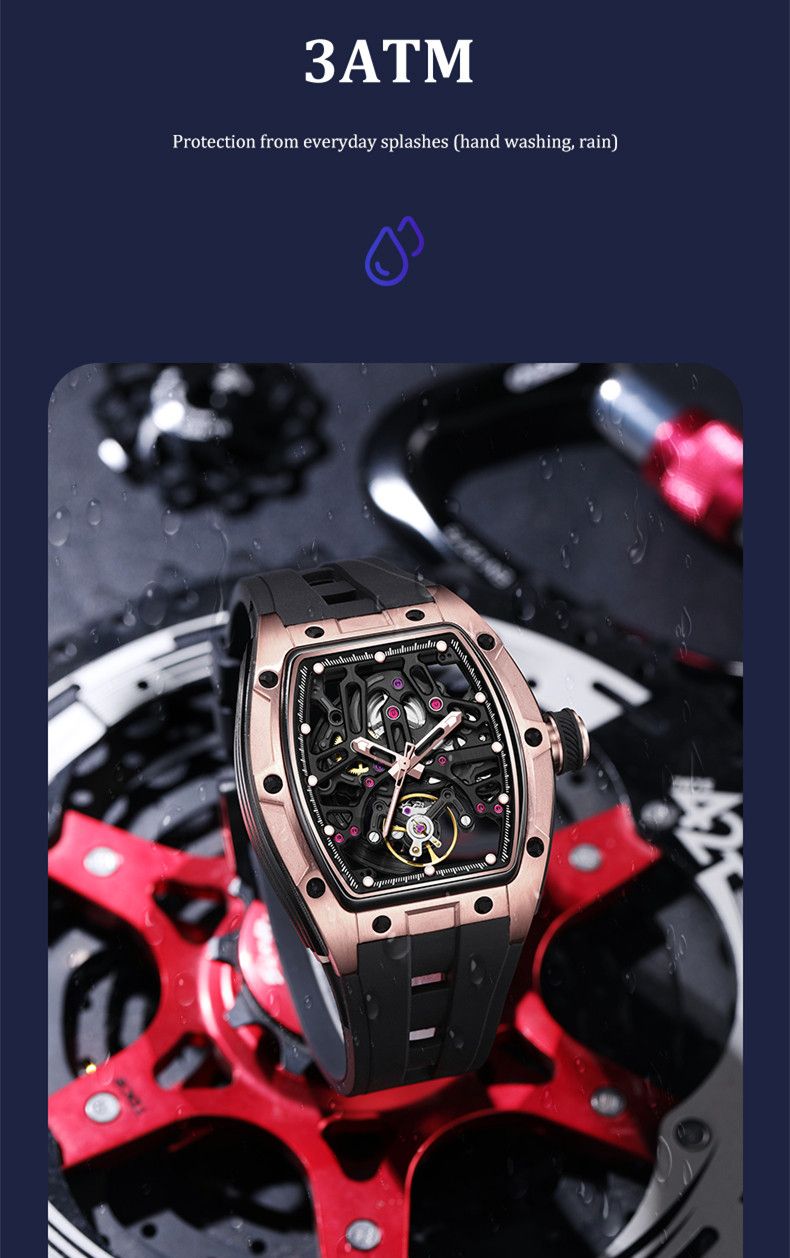 New Skeleton Dial Watches for Men – Waterproof Stainless Steel Automatic Mechanical Wristwatch 9198-1