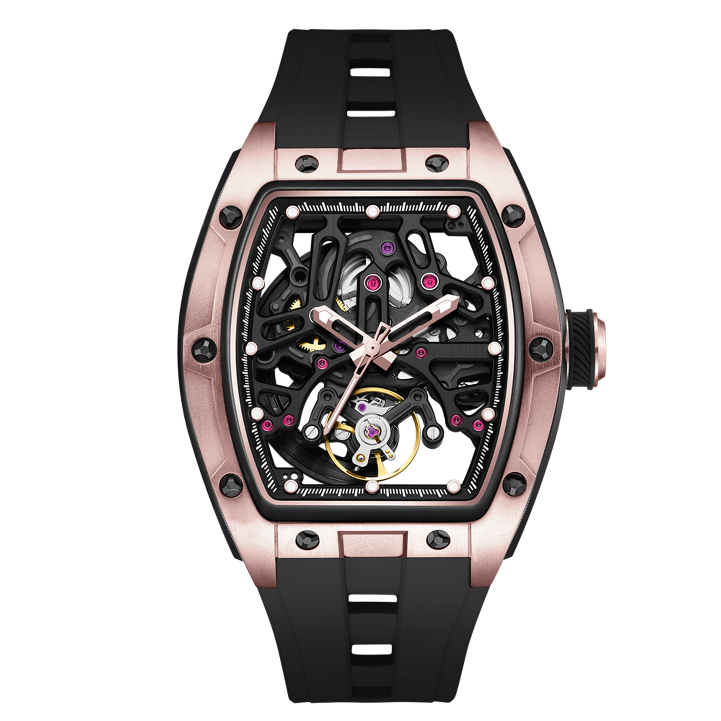 New Skeleton Dial Watches for Men – Waterproof Stainless Steel Automatic Mechanical Wristwatch 9198-1